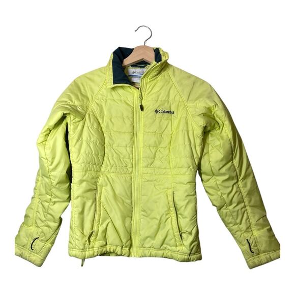 Columbia Jacket Neon Yellow Sz XS Interchange Lining Omni-Shield Puffer - Picture 1 of 6